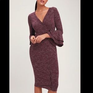 NWT Lulu’s Heathered Burgundy dress